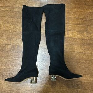 Nicolas Kirkwood Suede over the knee boots